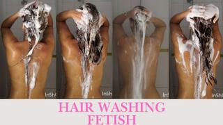 Foamy Hair Wash from Behind