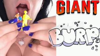 Giantess Burping Attack !Little men at my mercy