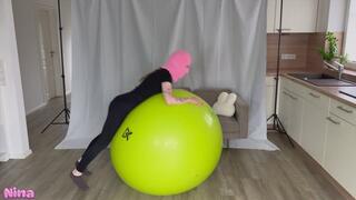 Heavy Bouncing on the giant 150 cm lime green Cando Exercise Ball