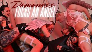 Demoness fucks the Alrik Angel and takes him to Hell - femdom pegging
