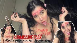 Submissive Task, make your master happy ,obey