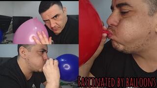 Obsessed with balloons + inflating with my puffy cheeks