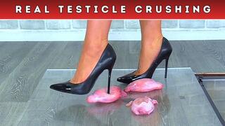 Four Stilettos vs Three Testicles (248) - Feet Cam - Balls Ball Testicle Trample Trampling Castration Food Crush Crushing Shoe Heel Heels Fetish