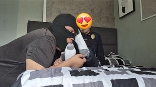 Security officer feet worship