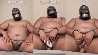 Handcuffed Tape-Hooded Fucktoy Dildo Orgasm