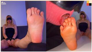Blindfolded Blonde Has Her Toes Sucked By a Foot Lover While She's Tied - COLLECTORS EDITION
