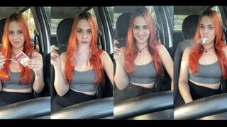 Smoking 2 Marlboros at once after gym, in the car - oppening a New pack