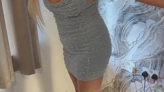 Giantess goddess WinnieLouxo first toy car crush of a Chevrolet Corvette C3 in big stripper heels with painted toenails full body view