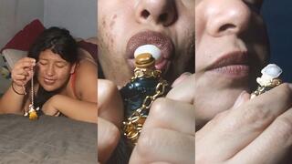 Giantess Bubble Gum Punishment for a Naughty Tiny Man