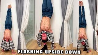 Extended Handstand Exposure Wardrobe Malfunction Flashing Upside Down