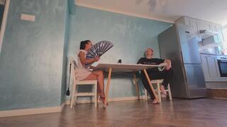 Luna and Faith - Double domination with my slaves - foot worship and cock sucking