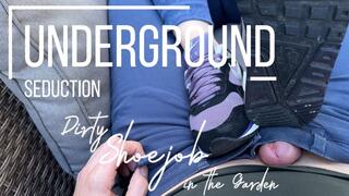 #Dirty Shoejob by a Hot Wife - Rossi’s painful Nikes in the Garden - 4K