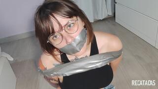 Hard tape bondage for naive student Missha! (1080p)