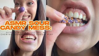 ASMR SOUR CANDY MESS: EXTREME MOUTH CLOSE-UPS, WET CHEWING SOUNDS & STICKY TONGUE PLAY