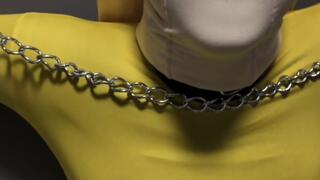 Zentai and pantyhose layering, cage bondage, crop spanking orgasms