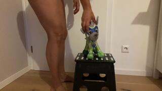 Making plushie Rocky eat my ass and pussy