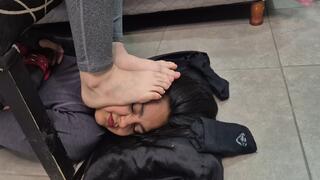 Mimi’s Post-Gym Sock Smelling & Facesitting Domination on Tied Pocahontas