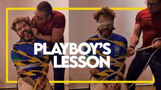 Playboy's Lesson (1080p) Gay Bondage - Gay Domination - Tape Bondage - Humiliation - Gagged - BDSM