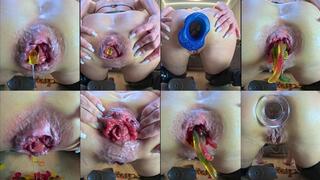 Extreme PIGHOLE Anal Whore Asshole Feeding with gummies