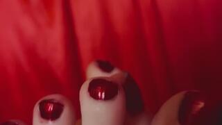 Toe wiggling foot fetish
