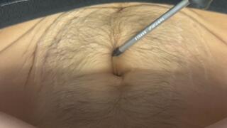 Belly POV and Closeup, stomach vacuum, navel play