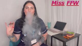 Nurse FFW gets Horny smoking cigars on her break