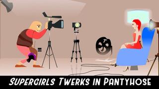 Heroine Supergirl Twerks in Pantyhose