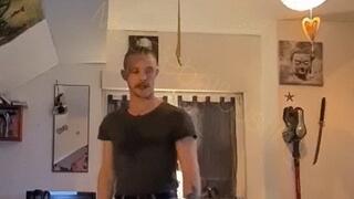 I squeeze his balls after his girlfriend blow him