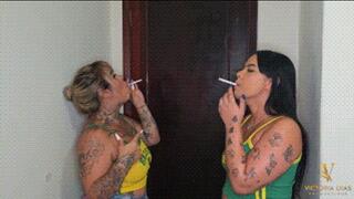 HOT BRAZIL WORLD CUP: EXTREME SMOKE KISSING - BY VICTORIA DIAS AND JHULLY - FULL VERSION IN FULL HD - NEW