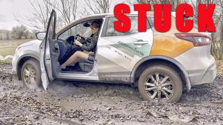 IRINA IS STRONGLY STUCK IN THE MUD LEATHER OUTFIT 4K FULL VIDEO 21 MIN