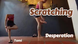 Scratching your feet using your fingernails (4)