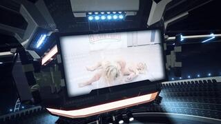 Playful erotic wrestling match between two muscle goddesses