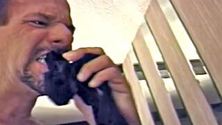 Naughty man pays visit to aged blonde housewife Kathy Jones