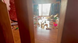 Candid sneaky dildo and trash crush and caught at end