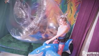 Q855 Stashia pops Mariette's toys while she's trapped in the Squeezer - 1080p