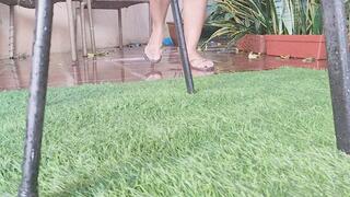 Mia Soles Flip Flops and Soles under the chair view