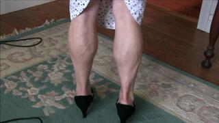 Pink Fox, granny housedress, muscley calves, the crushing