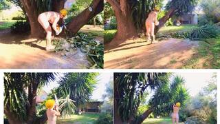 Naked Trimming A Tree_MP4 4K
