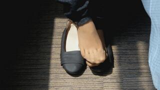 Sexy Nylon Feet Play Stinky Flats
