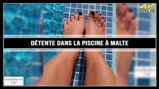 Détente dans la piscine à Malte 4K