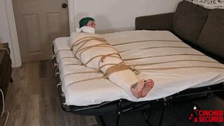 Mia and Bri - Gagged, Wrapped, Roped and Foot Rubbed (WMV Format)