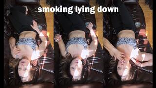 Smoking lying down