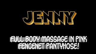 Jenny Welch - Full Body Massage In Pink Fencenet Pantyhose