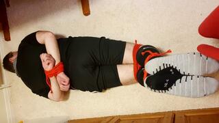 Using a wand and my hand to edge a tied up footballer -BBW domination,BBW bondage,amateur,male bondage,bound and gagged man,man in bondage,soccer kit,football kit,socks,rope bondage,gay bondage,socks,man tied up,wand,handjob,edged,edging,