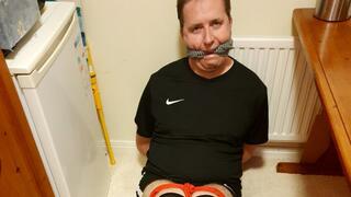 Teasing a tied up footballer's cock with my wand -BBW domination,BBW bondage,amateur,male bondage,bound and gagged man,man in bondage,soccer kit,football kit,socks,rope bondage,gay bondage,socks,man tied up,wand,edged,edging,
