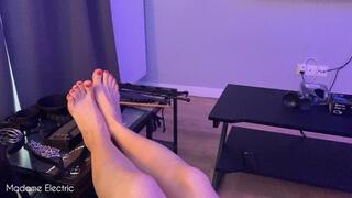 PVC stilletos and feet worship POV