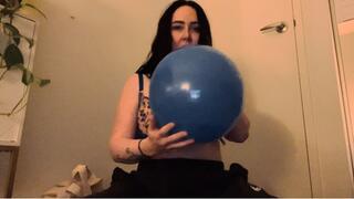 Looner blowing till it pops