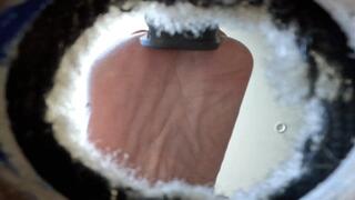 POV Under the Pedal Cranking Barefoot