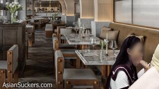 AsianSuckers sexy Asian teen gives blowjob in restaurant and takes an oral cumshot-cam1 version1 as MP4