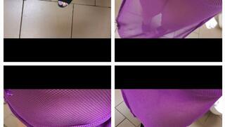 SEXY PURPLE MESH DRESS W A PRETTY FOOT FETISH FOCUS